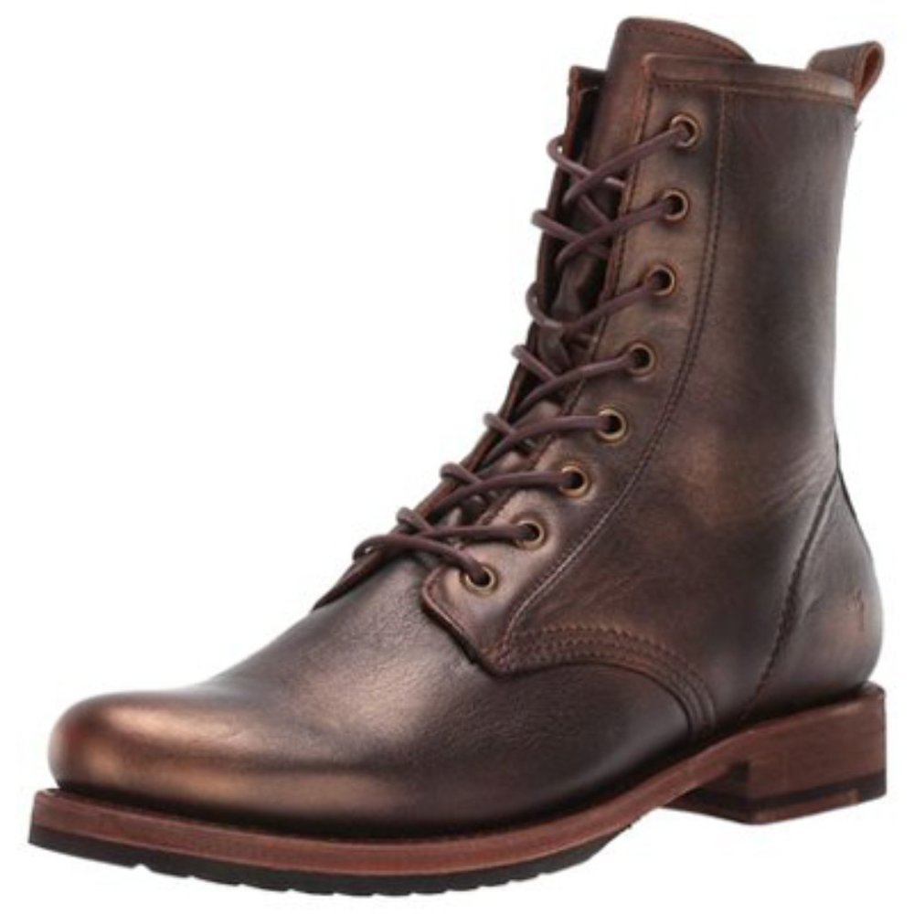 🤎Frye Veronica Combat Boots Bronze 6.5 NWT $278 100% Weather-proofed w/ Frye!!